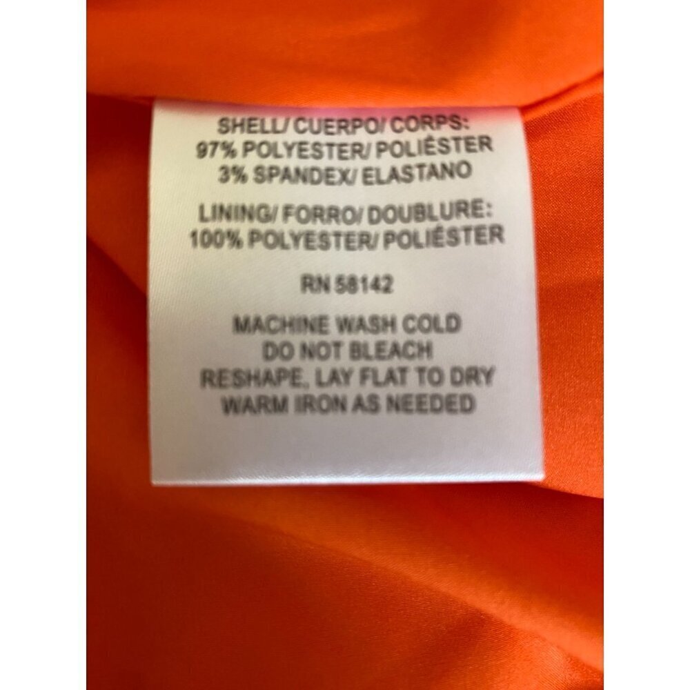 Clover And Stone Bright Tangerine Flirty Ruffle Sleeve Party Dress S - Picture 6 of 7